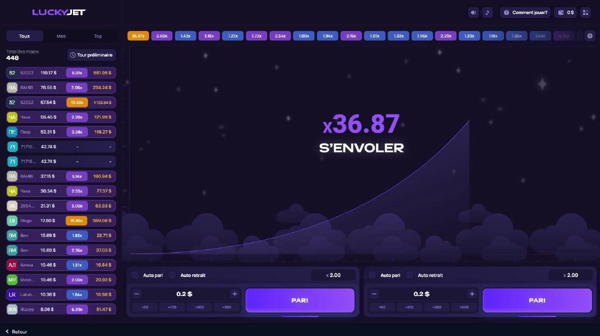 Version mobile de Lucky Jet