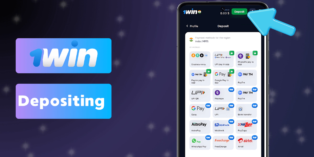 Dépôts et retraits de l’application 1win