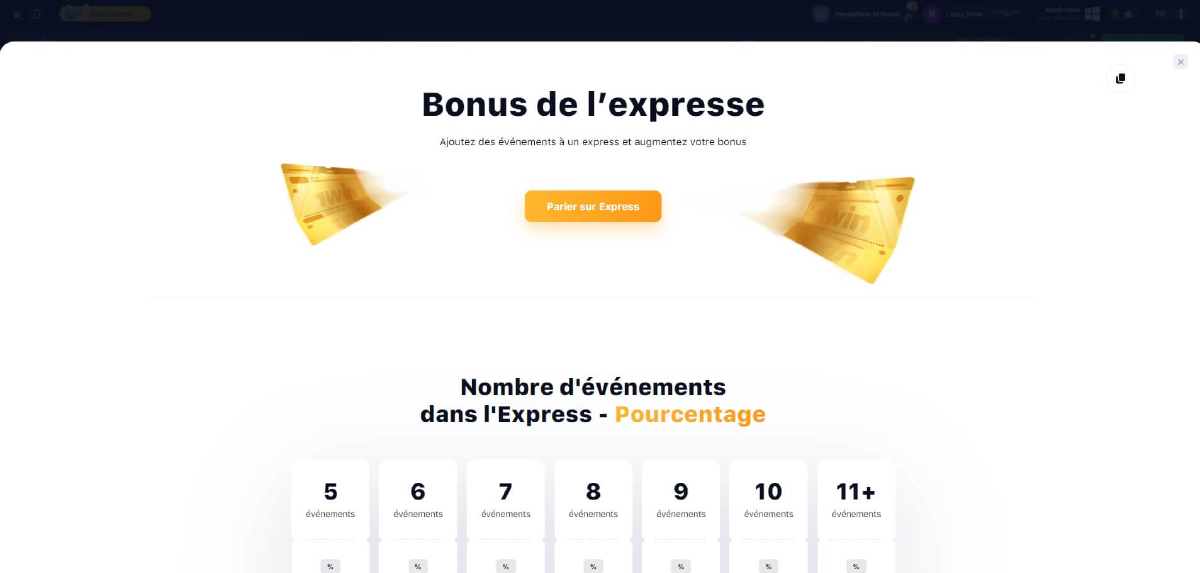 1win Prime de Bienvenue pour le Dépôt